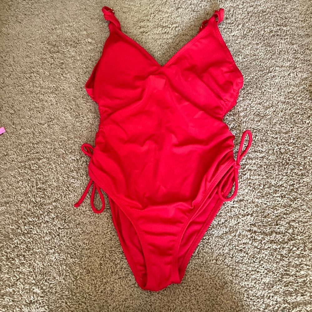 Red swim suit